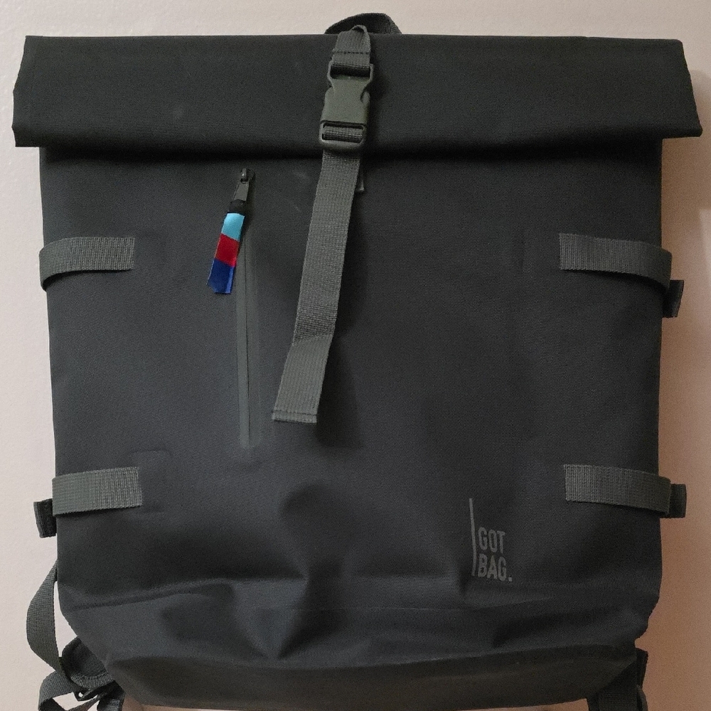 Black Roll-Top Backpack